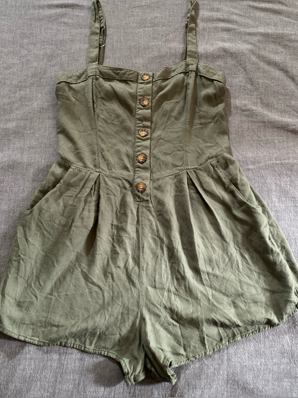 Hollister green romper size m beach boho festival outfit